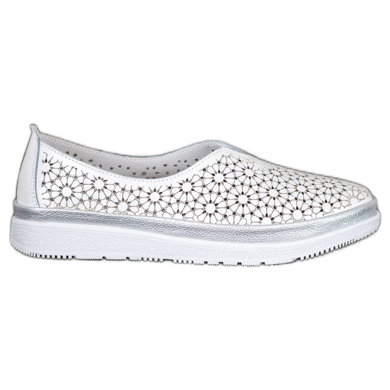 Filippo Läderslipor med blommönster vit gul