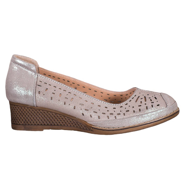 Filippo Läderpumps med glitter brun gul