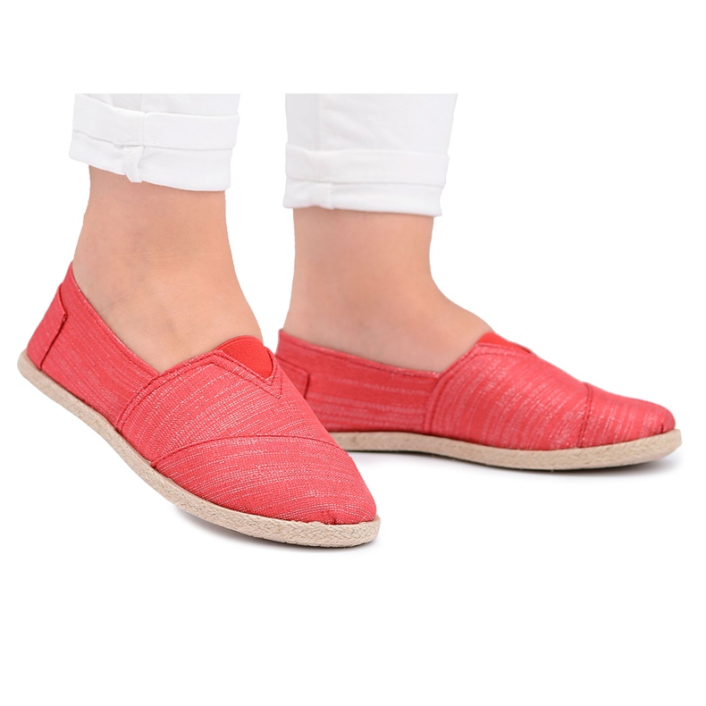 NEWS Red Glitter Espadrilles för kvinnor från Emmera röd