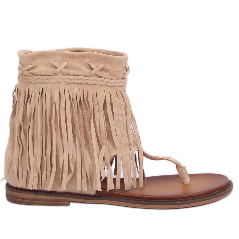 Beige flip-flops med överdel NS129P Beige