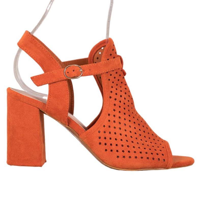 Small Swan Openwork sandaler i stjärnor orange