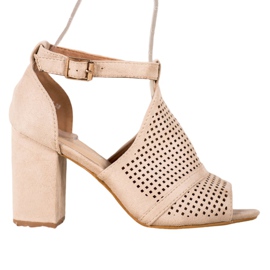 Small Swan Eleganta öppen sandaler beige