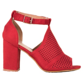 Small Swan Eleganta öppen sandaler röd