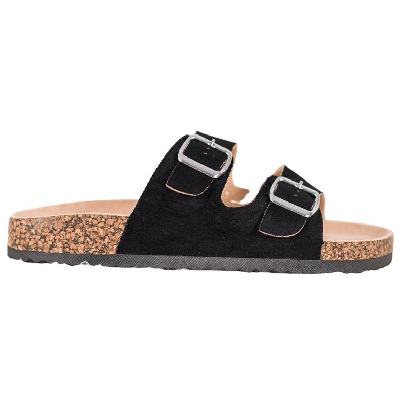 VINCEZA Tofflor Med Spänne svart