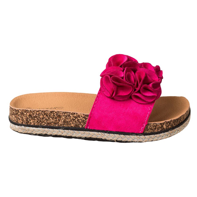 Bekväma tofflor med blommor VINCEZA rosa