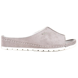 Bekväma VINCEZA glitter tofflor grå