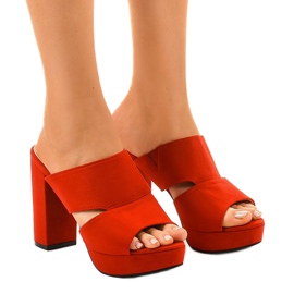 Röda mocka höga klackar 9R55