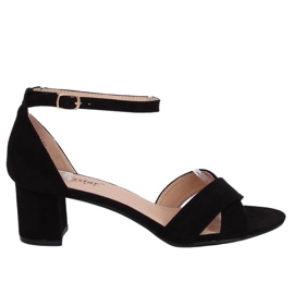 Svarta högklackade sandaler F189P Svart