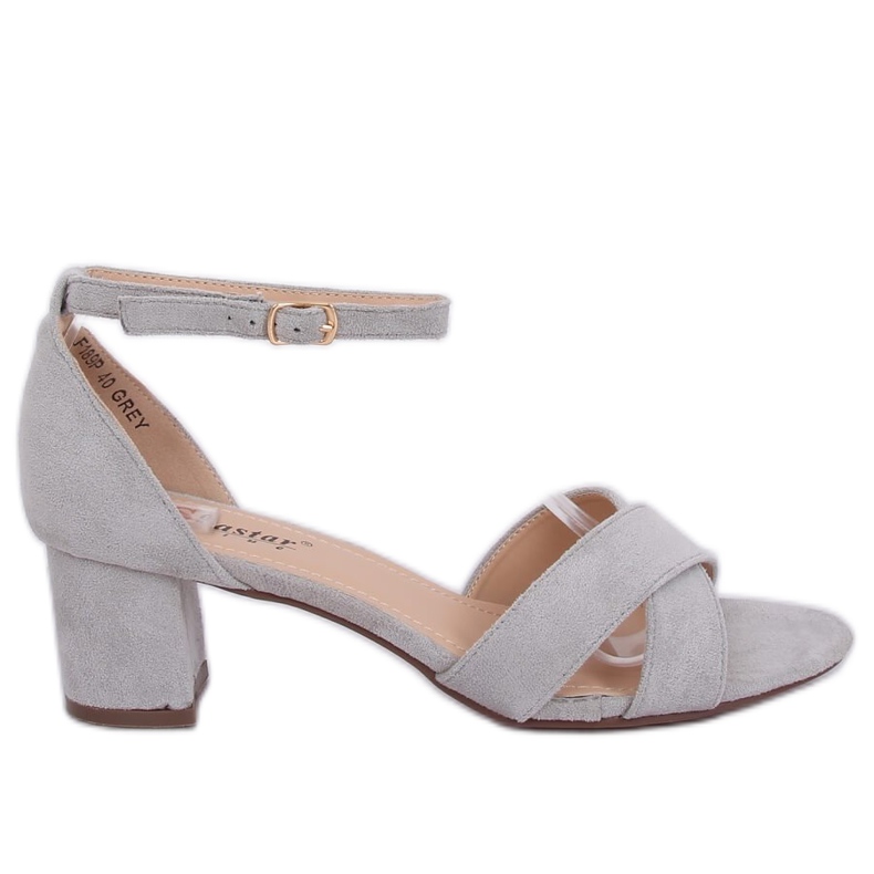 Grå högklackade sandaler F189P Grå