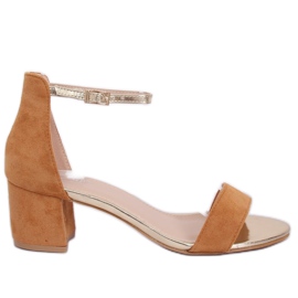 Kamelhögklackade sandaler M307P Camel brun