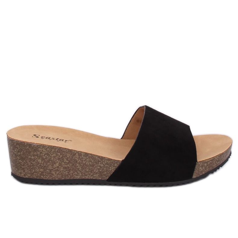 Svarta G186P tofflor i svart kil