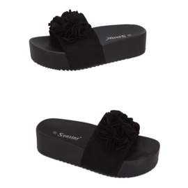 Svarta CK148P Svart tofflor med hög sula