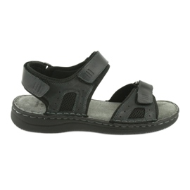 Bekväma American Club CY13 / 20 lädersportsandaler svart