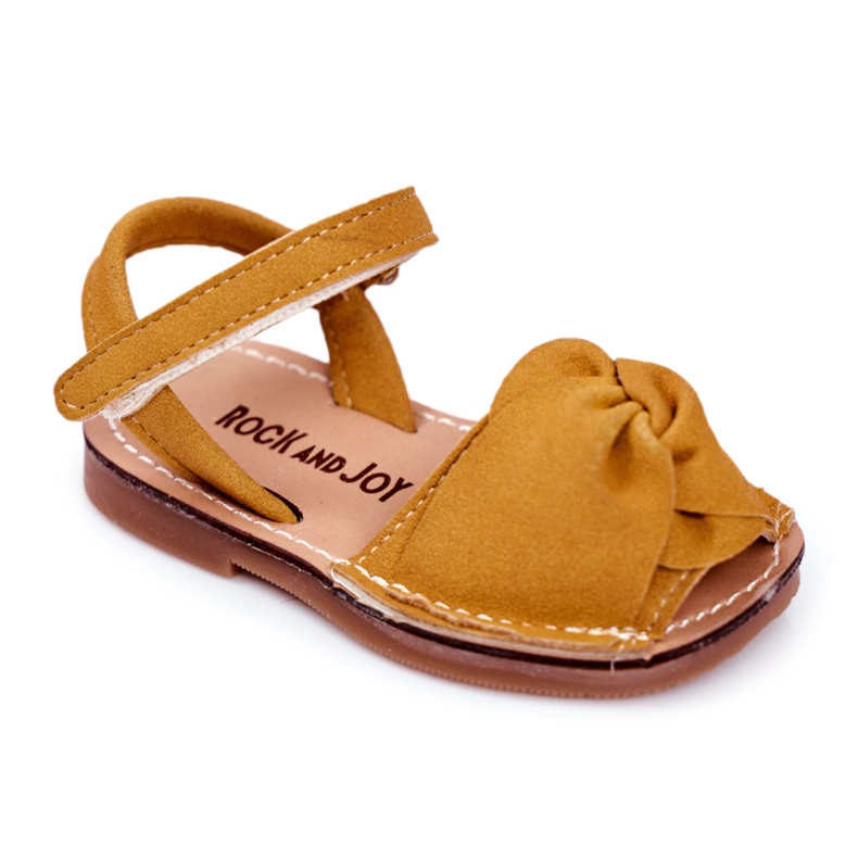 FRROCK Barns gula fåniga kardborresandaler