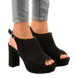 Svarta 9R82 sandaler med öppet häl