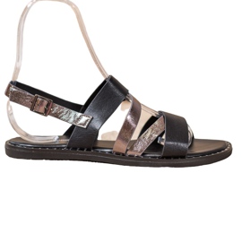 Goodin Bekväma ekolädersandaler svart