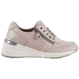 Skinnsneakers med VINCEZA -dragkedja brun