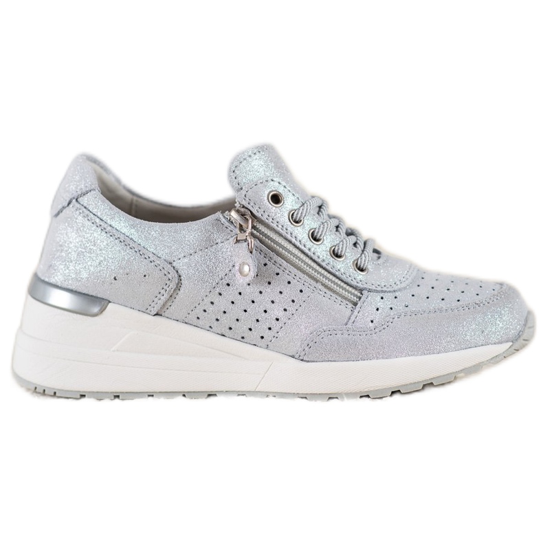 Skinnsneakers med VINCEZA -dragkedja grå