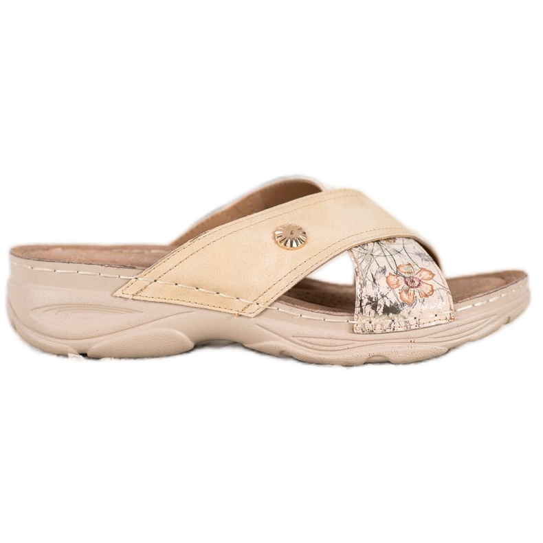 Tofflor på VINCEZA -plattformen beige