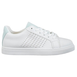 SHELOVET Vita skor med mockaskär