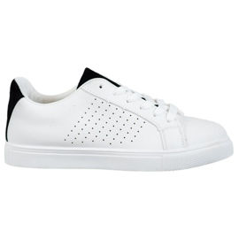 SHELOVET Vita skor med mockaskär