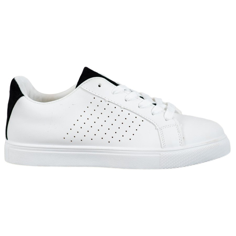 SHELOVET Vita skor med mockaskär