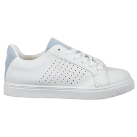 SHELOVET Vita skor med mockaskär