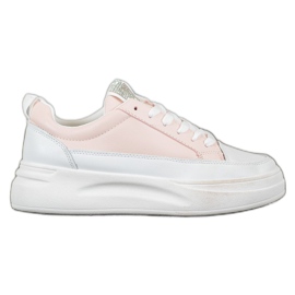 SHELOVET Sneakers på modeplattformen vit rosa