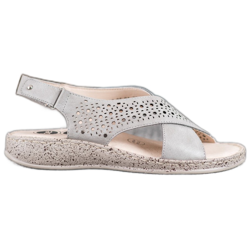 SHELOVET Bekväma kardborresandaler grå