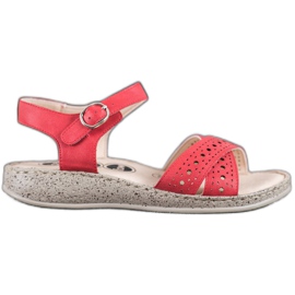 SHELOVET Lätta sandaler på plattformen röd