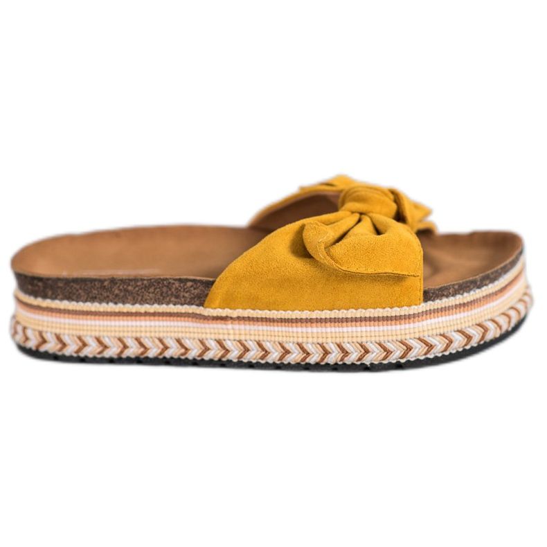 SHELOVET Trendiga tofflor på plattformen gul