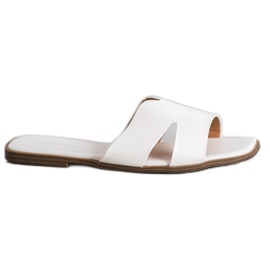 SHELOVET Klassiska Eco Leather Tofflor vit