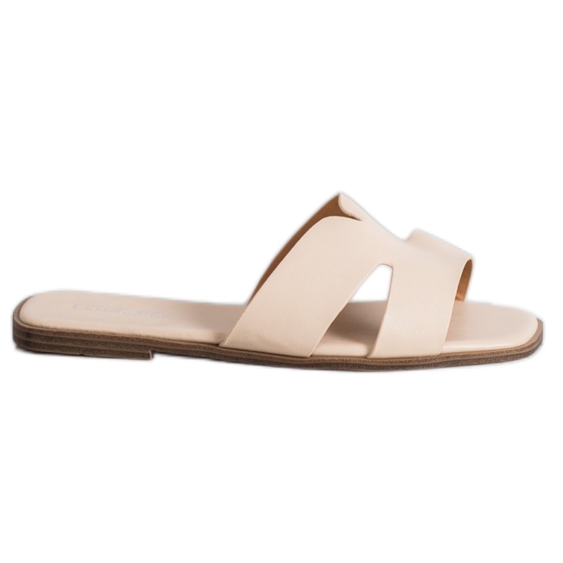 SHELOVET Klassiska Eco Leather Tofflor beige