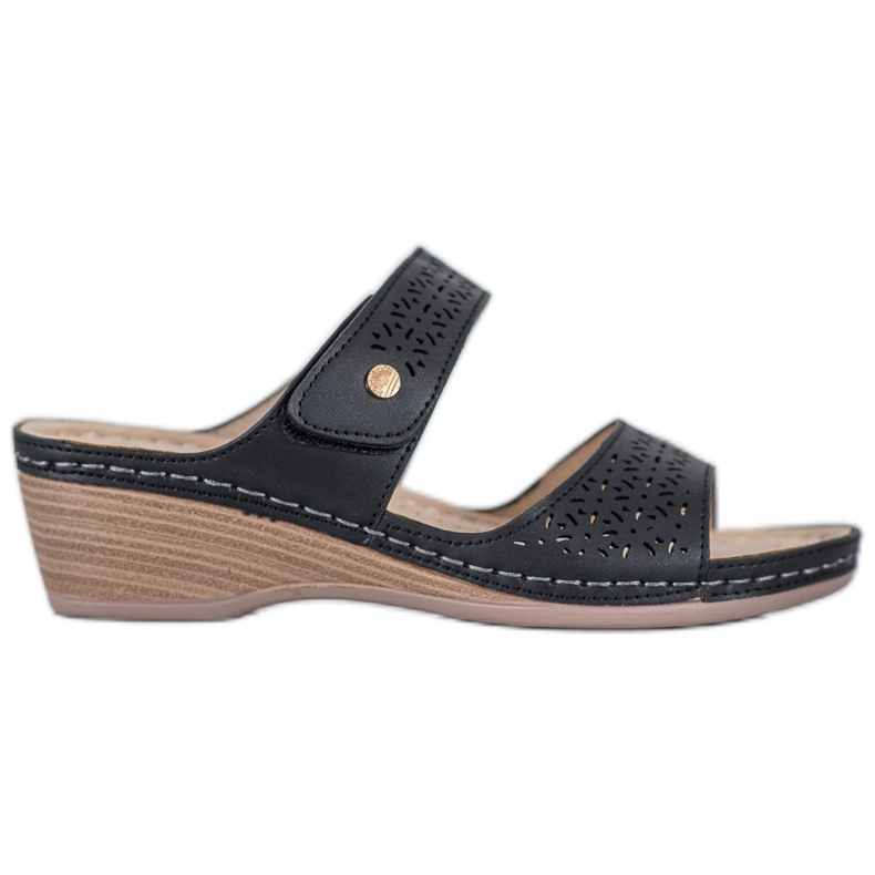 SHELOVET Lätta kardborre tofflor svart