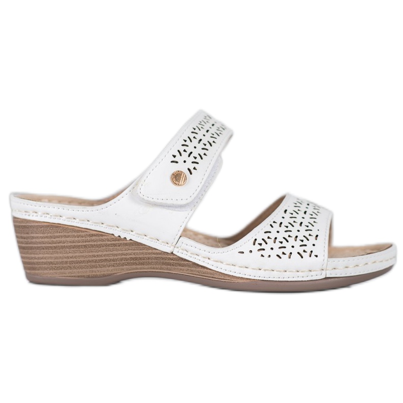 SHELOVET Lätta kardborre tofflor vit