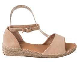 SHELOVET Sandaler i mocka Espadrilles brun