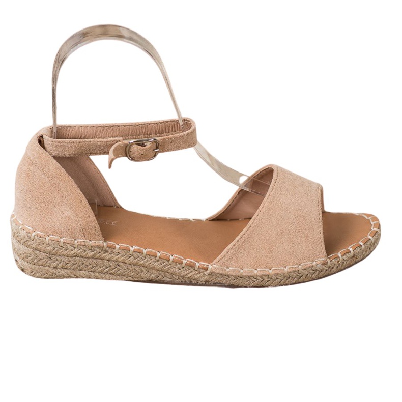 SHELOVET Sandaler i mocka Espadrilles brun