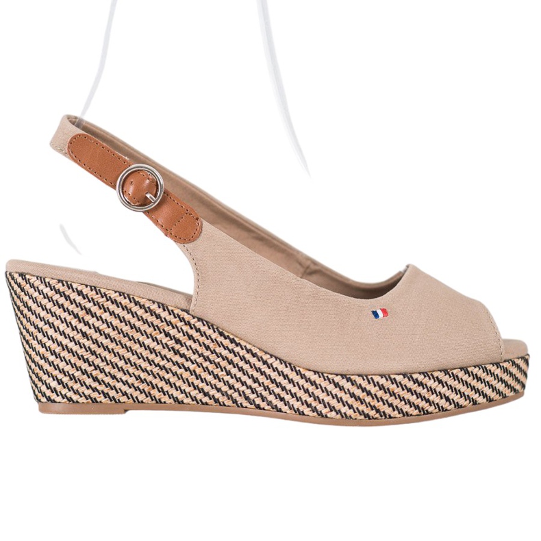 SHELOVET Klassiska kilsandaler beige