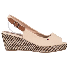 SHELOVET Klassiska kilsandaler brun