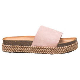 Comer Casual tofflor på plattformen rosa