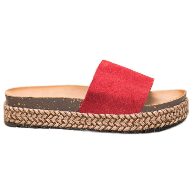 Comer Casual tofflor på plattformen röd