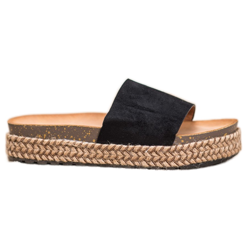 Comer Casual tofflor på plattformen svart