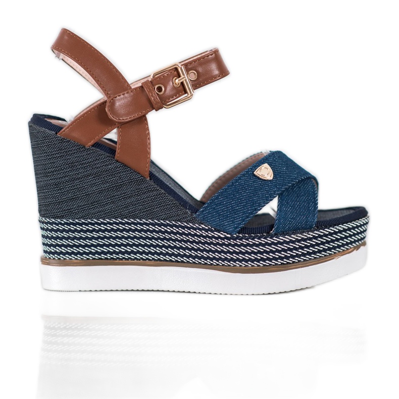 SHELOVET Sandaler med kil blå