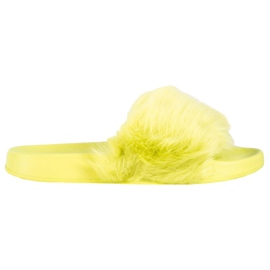 SHELOVET Gummi tofflor med päls mångfärgad grön