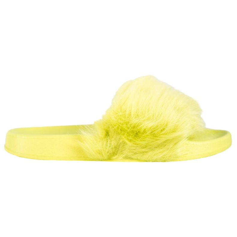 SHELOVET Gummi tofflor med päls mångfärgad grön