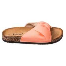 Seastar Neon tofflor med rosett orange