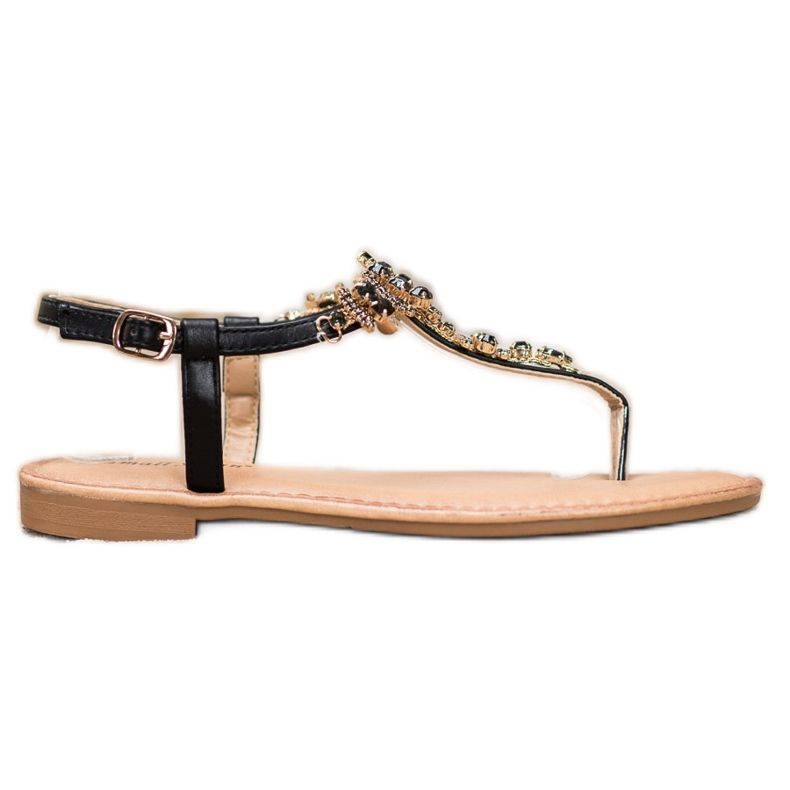 Small Swan Snygga sandaler med cubic zirconia svart