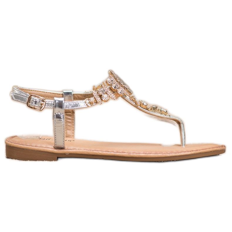 Small Swan Snygga sandaler med cubic zirconia grå