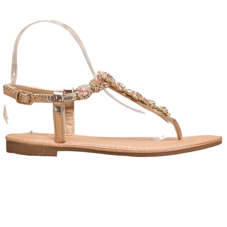 Small Swan Sandaler med flip-flops med kubisk zirkoniumoxid gul