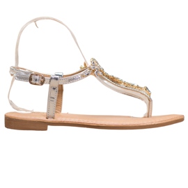 Small Swan Eleganta sandaler med cubic zirconia grå